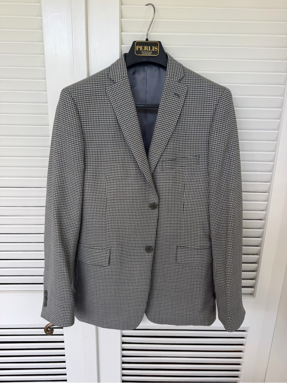 Hart Schaffner Marx Gray Houndstooth Sport Coat size 16R NWT, ALTERED
